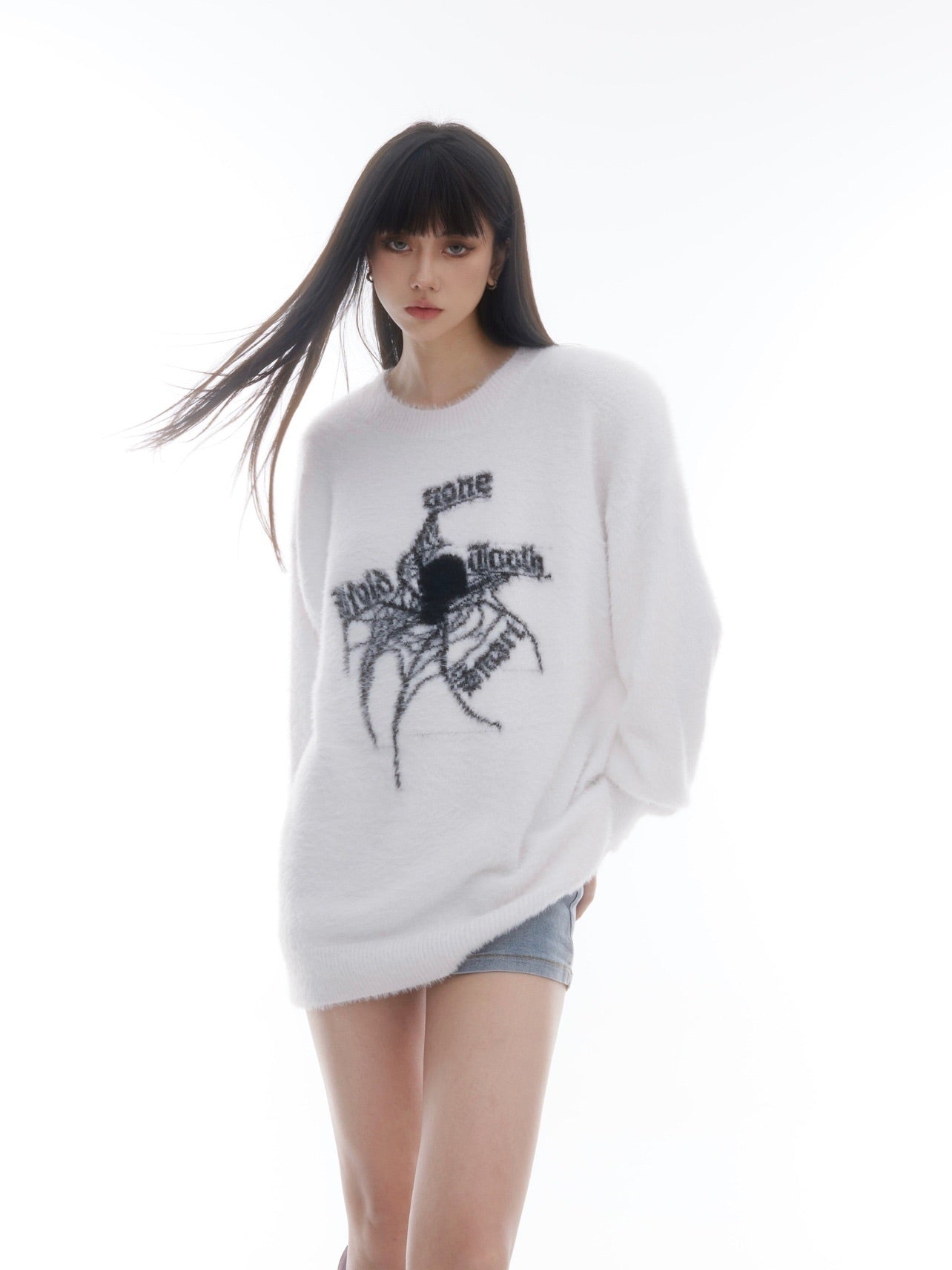 Loose Spider Print Sweater