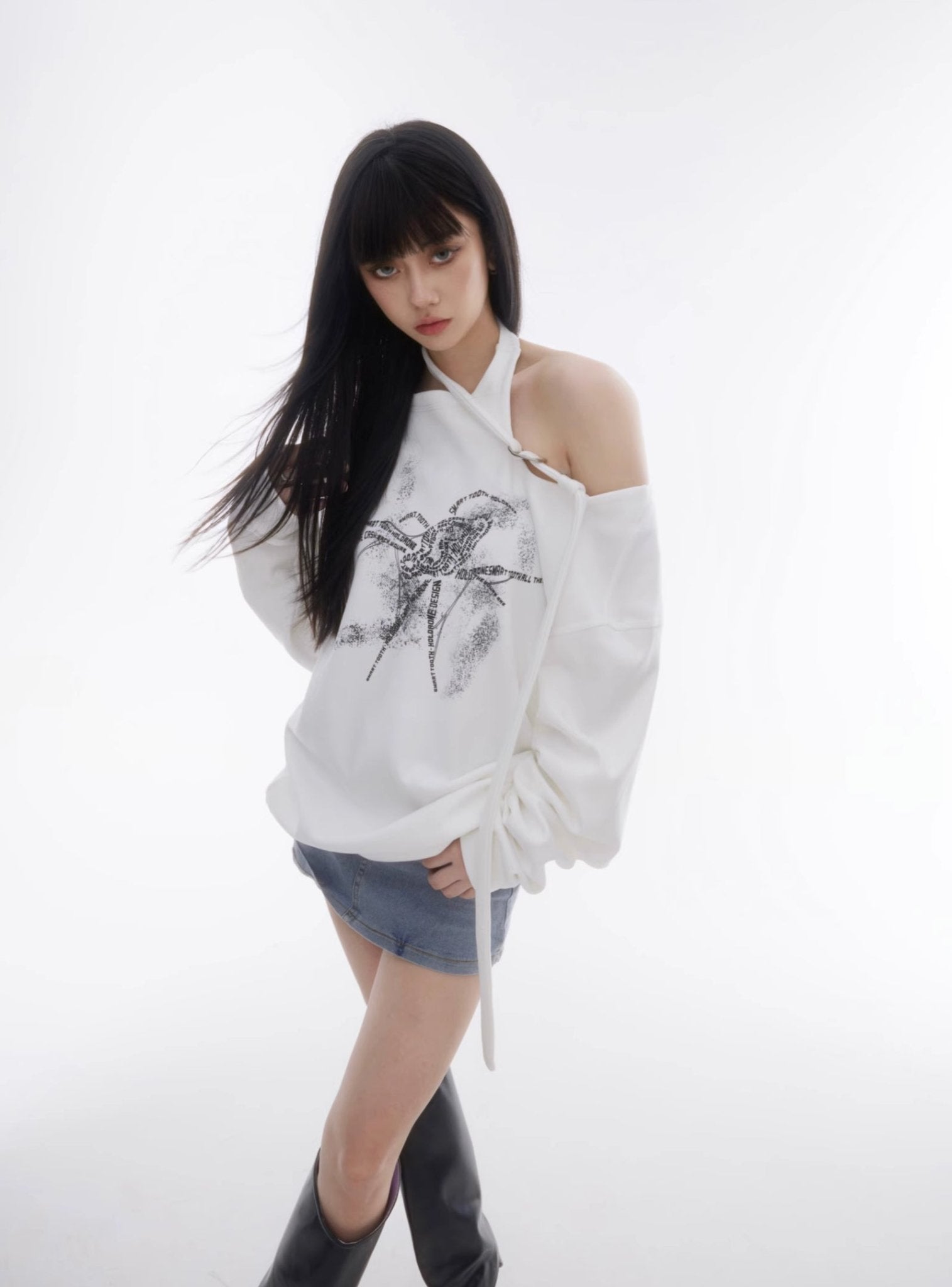 Hollow Off Shoulder Sweatshirt - COPPING THREADS - CT Select