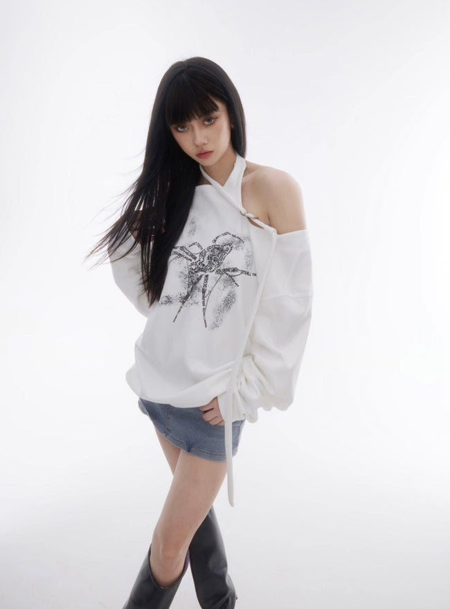 Hohles, schulterfreies Sweatshirt Main Image