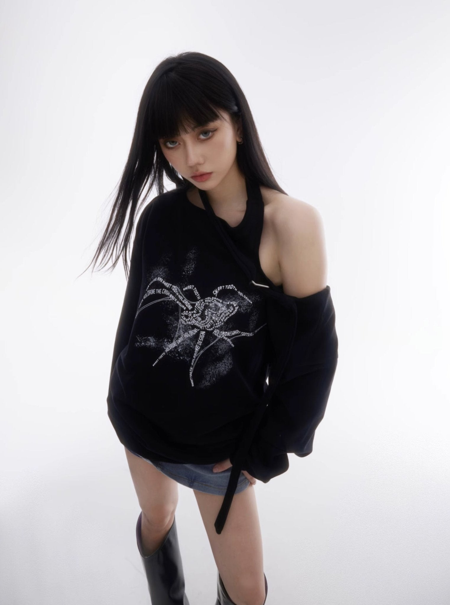 Hollow Off Shoulder Sweatshirt - COPPING THREADS - CT Select