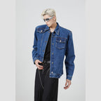 Irregular Shoulder Pad Denim Jacket - COPPING THREADS - CT Select