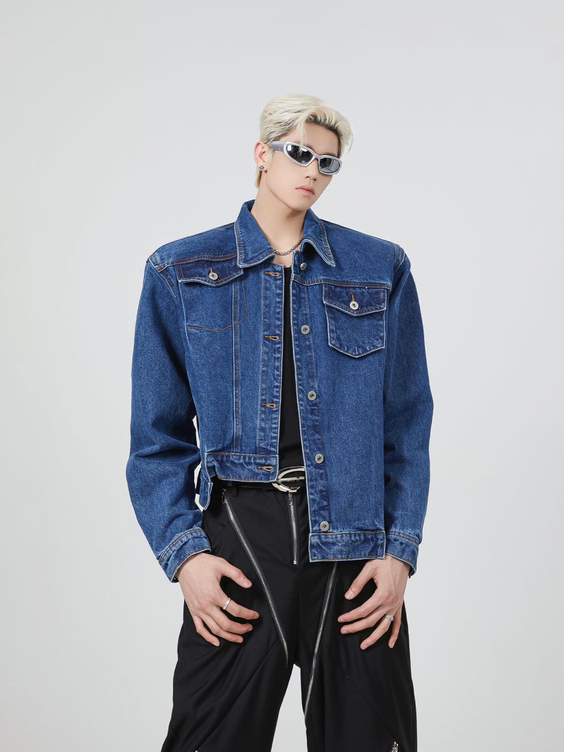 Irregular Shoulder Pad Denim Jacket - COPPING THREADS - CT Select Main image