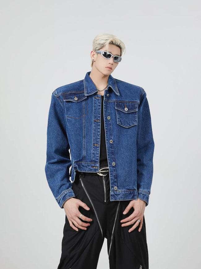 Irregular Shoulder Pad Denim Jacket - COPPING THREADS - CT Select Hover Image