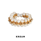 KREAM 14K Gold Clad Open Wrap Natural Pearl Ring - COPPING THREADS - KREAM