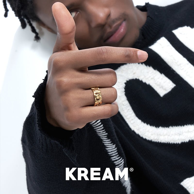KREAM 18K gold - plated ring vintage twisted chain ring - COPPING THREADS - KREAM