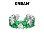 KREAM Diamond Heart Open End Ring - Size Adjustable - COPPING THREADS - KREAM
