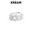KREAM Ice Cuban ring Sterling Silver Full Diamond Cuban Chain Ring - COPPING THREADS - KREAM