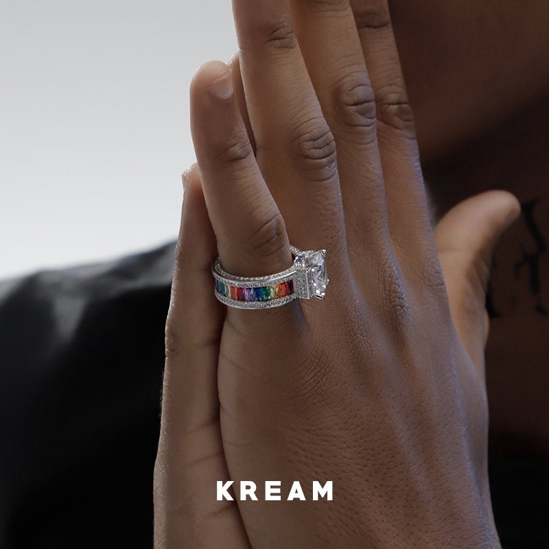 KREAM Iridescent Baguette Diamond Ring - COPPING THREADS - KREAM