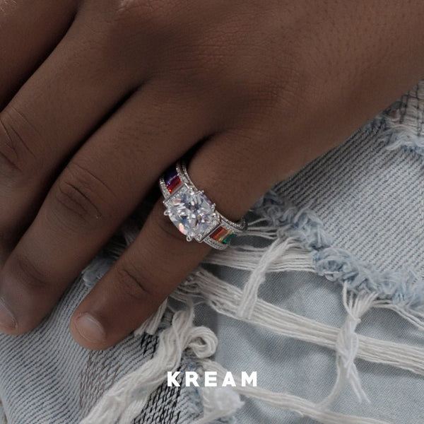 KREAM Iridescent Baguette Diamond Ring - COPPING THREADS - KREAM