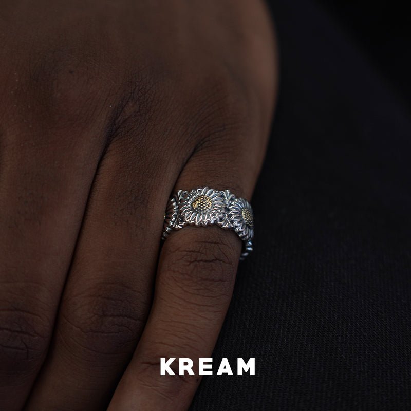 KREAM S925 daisy ring sterling silver daisy ring size adjustable - COPPING THREADS - KREAM