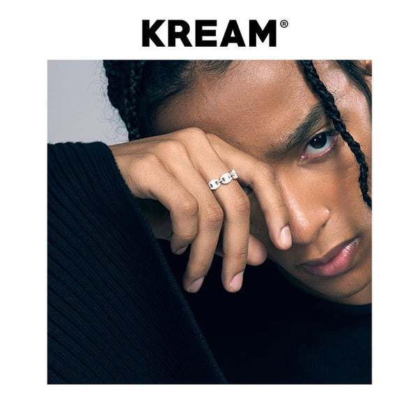 KREAM S925 Sterling Silver Full Diamond Chain Ring - COPPING THREADS - KREAM