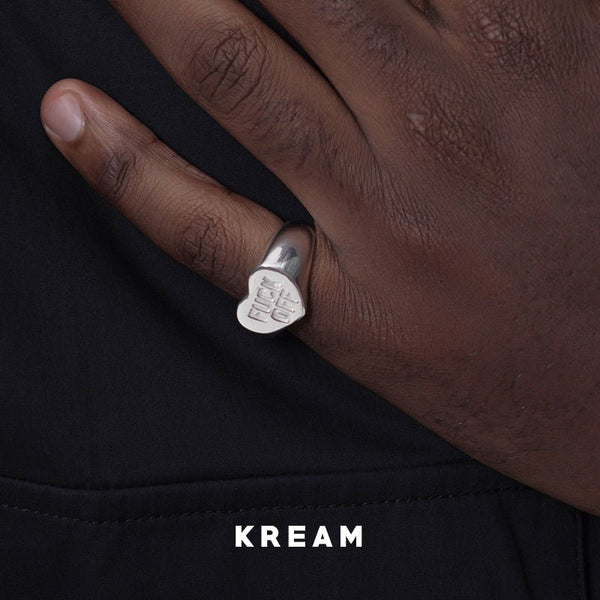 KREAM S925 sterling silver heart fuck off ring - COPPING THREADS - KREAM
