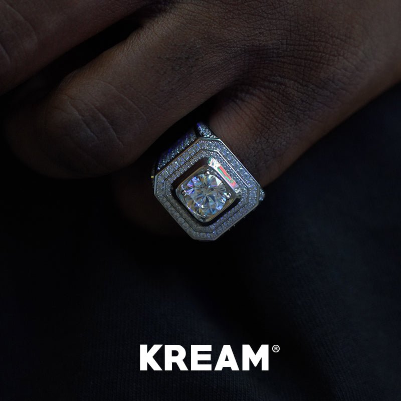 KREAM S925 Sterling Silber Ring mit hohem Kohlenstoffgehalt und Diamanten  Zweitbild