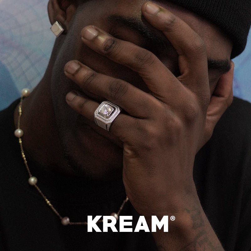 KREAM S925 Sterling Silver High Carbon Diamond Ring - COPPING THREADS - KREAM