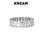 KREAM S925 Sterling Silver Rectangular Diamond Ring - COPPING THREADS - KREAM
