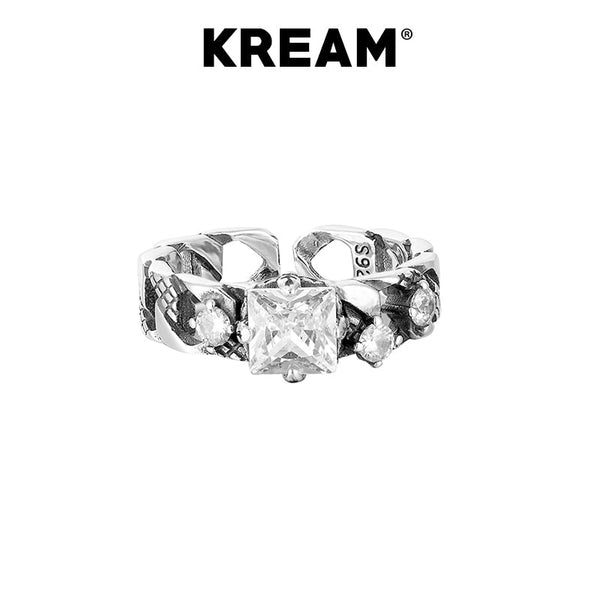 KREAM S925 Sterling Silver Vintage Zirconia Ring - COPPING THREADS - KREAM