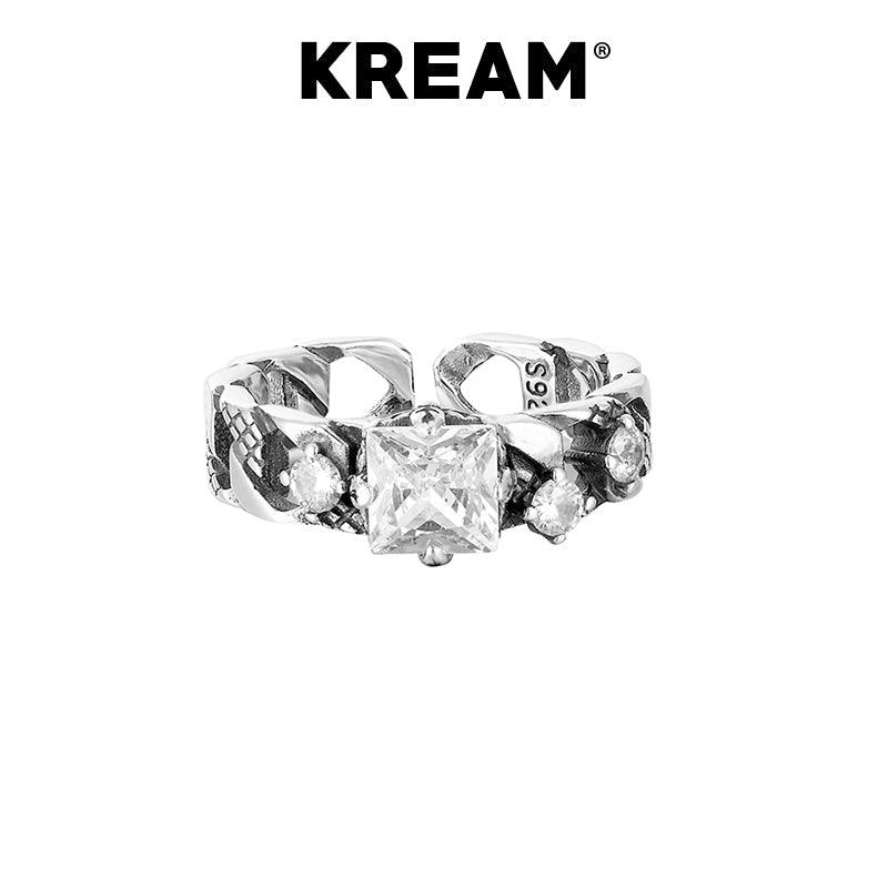 KREAM S925 Sterling Silver Vintage Zirconia Ring - COPPING THREADS - KREAM