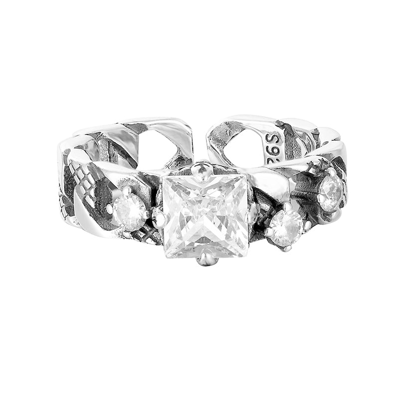 KREAM S925 Sterling Silver Vintage Zirconia Ring - COPPING THREADS - KREAM