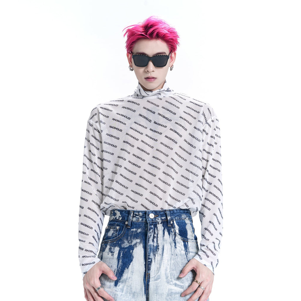 Letter Printing Ice Silk Long Sleeve Tee - COPPING THREADS - CT Select