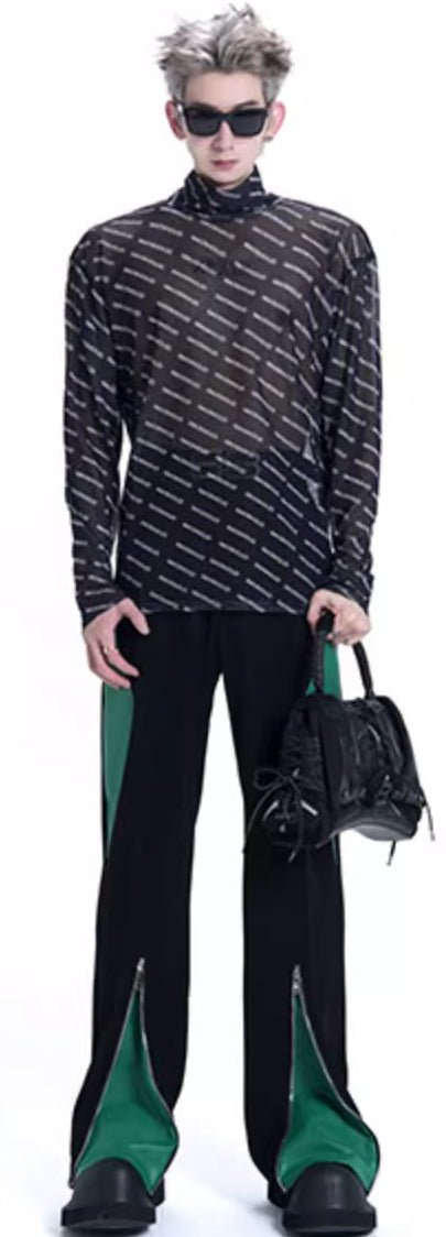 Letter Printing Ice Silk Long Sleeve Tee - COPPING THREADS - CT Select