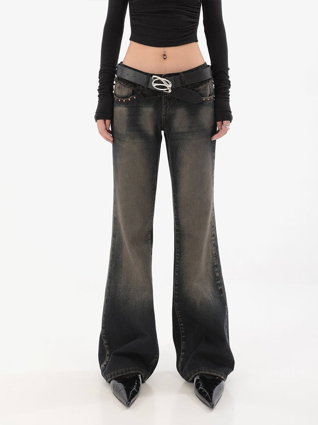 Low Rise Washed Flared Denim - COPPING THREADS - CT Select Hover Image