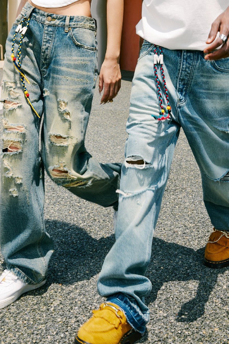 MEDM Distressed Washed Denim - COPPING THREADS - MEDM