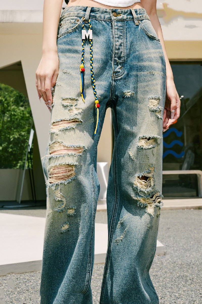 MEDM Distressed Washed Denim - COPPING THREADS - MEDM