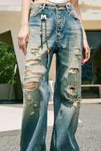 MEDM Distressed Washed Denim - COPPING THREADS - MEDM