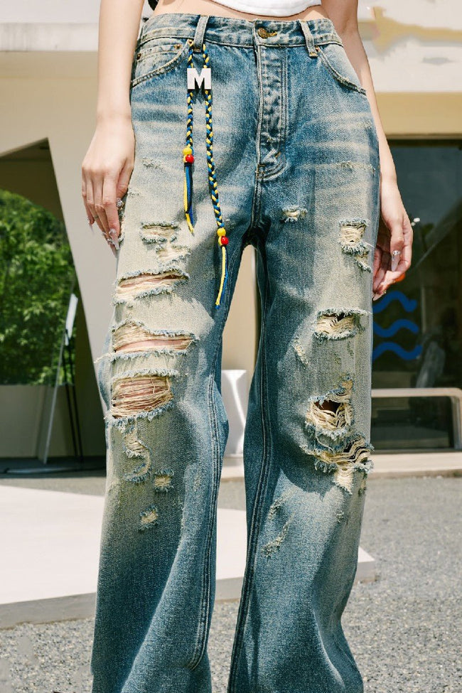 MEDM Distressed Washed Denim - COPPING THREADS - MEDM Hover Image