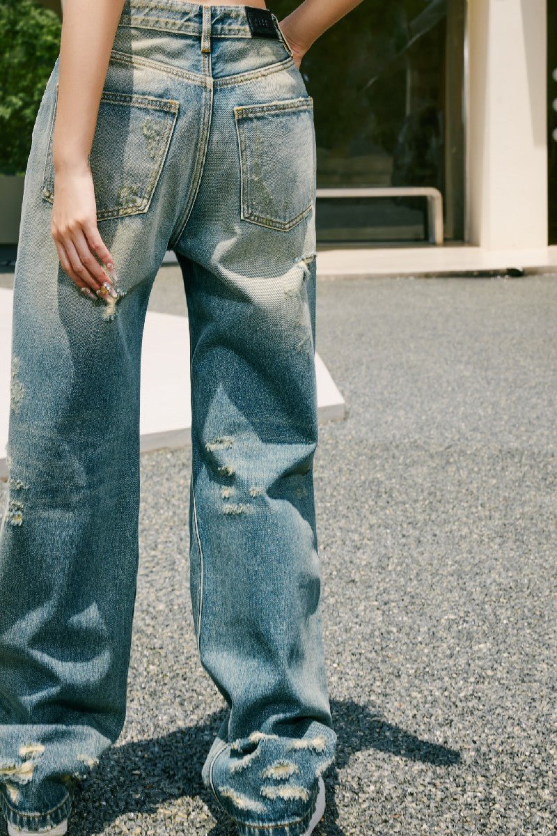 MEDM Distressed Washed Denim - COPPING THREADS - MEDM