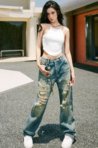 MEDM Distressed Washed Denim - COPPING THREADS - MEDM