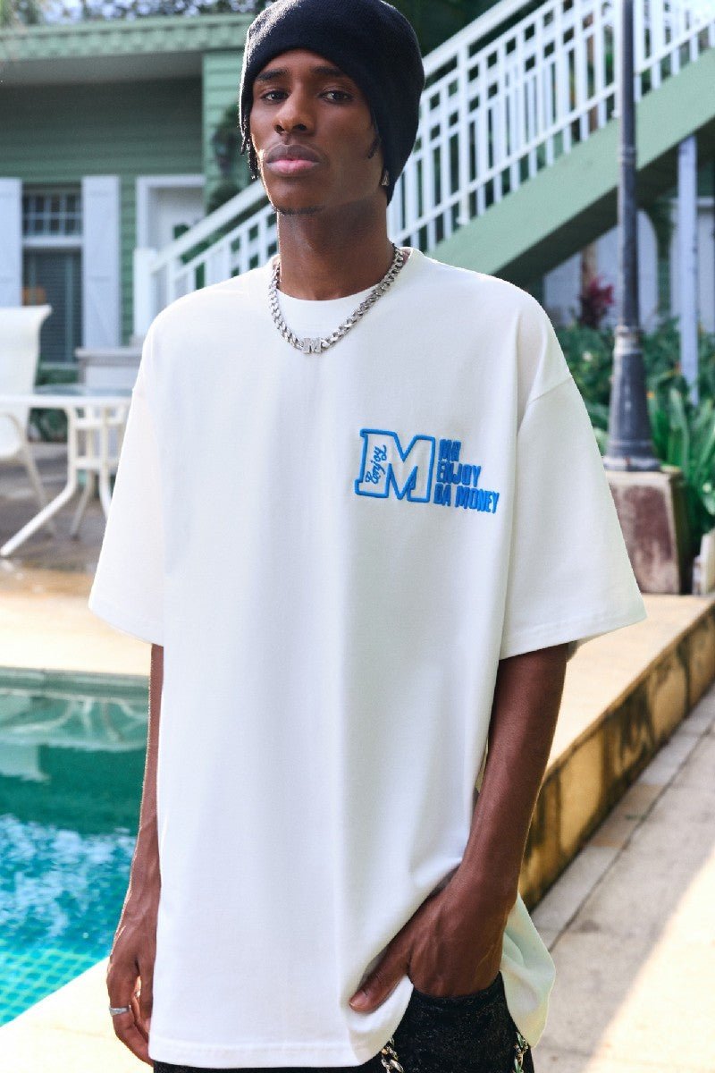 MEDM Embroidered Embossed Logo Tee - COPPING THREADS - MEDM