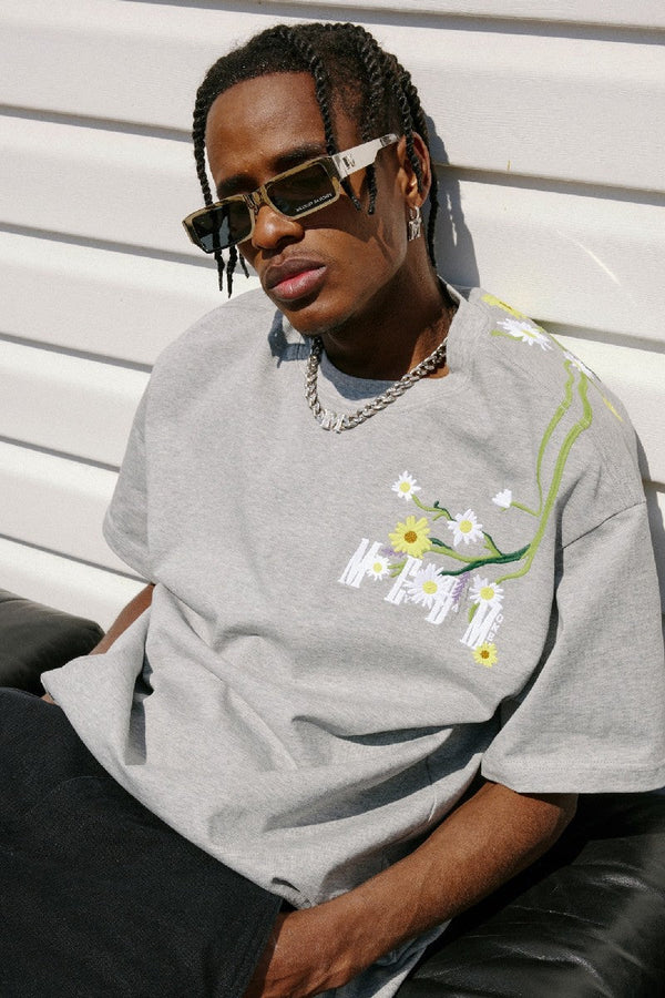 MEDM Embroidered Flowers Logo Tee - COPPING THREADS - MEDM