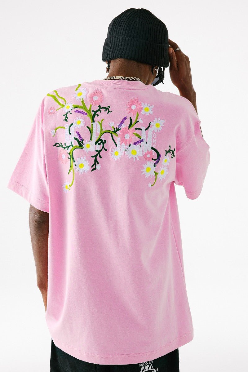 MEDM Embroidered Flowers Logo Tee - COPPING THREADS - MEDM