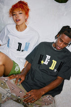 MEDM Embroidered Leather Logo Tee - COPPING THREADS - MEDM