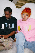 MEDM Embroidered Leather Logo Tee - COPPING THREADS - MEDM