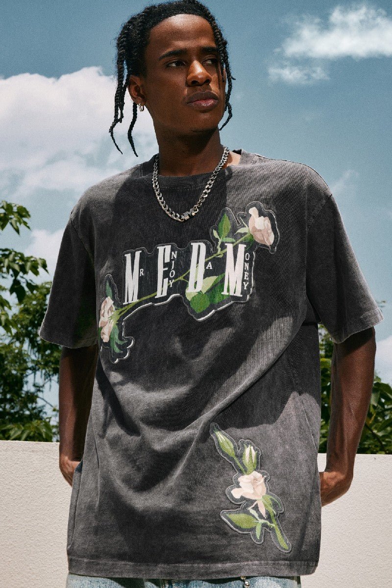 MEDM Embroidered Rose Logo Tee - COPPING THREADS - MEDM