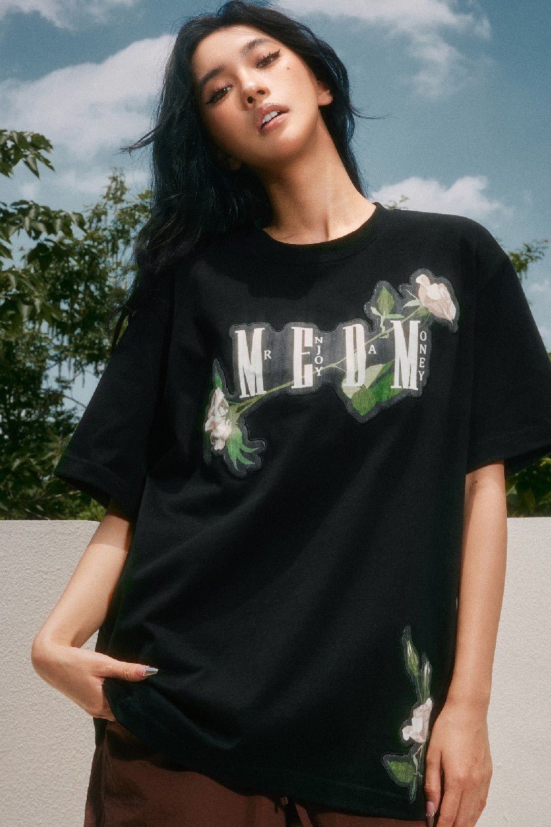 MEDM Embroidered Rose Logo Tee - COPPING THREADS - MEDM