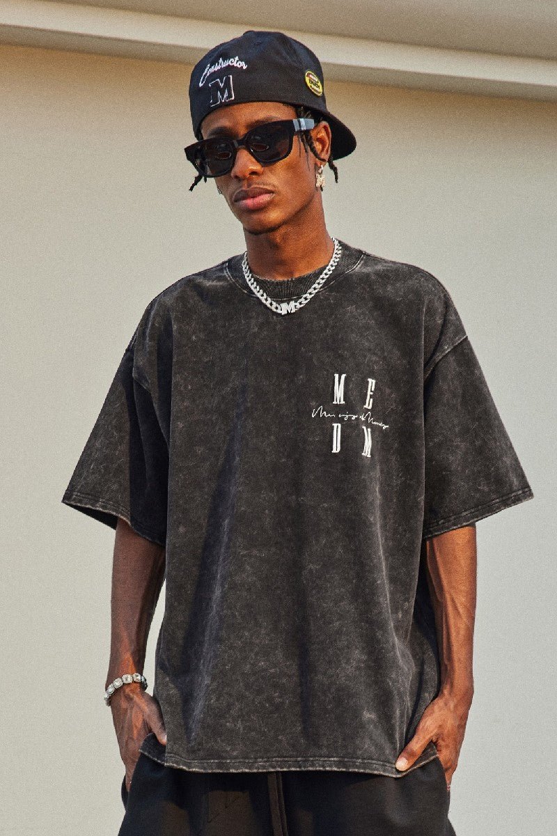 MEDM Embroidered Washed Logo Tee - COPPING THREADS - MEDM