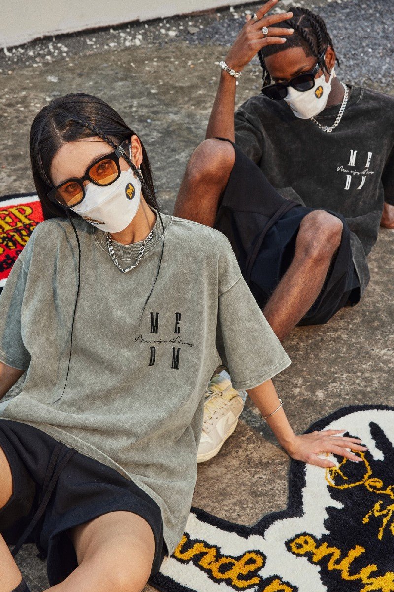 MEDM Embroidered Washed Logo Tee - COPPING THREADS - MEDM