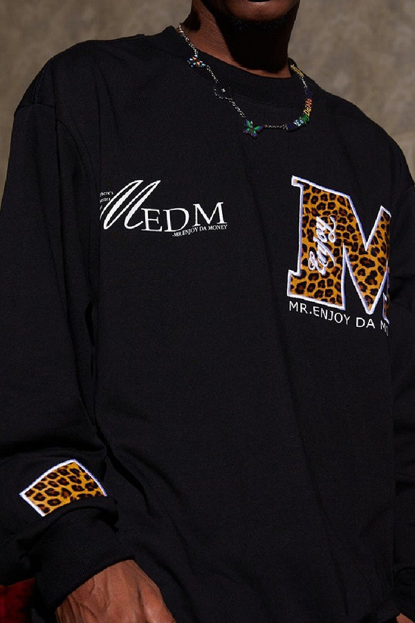 MEDM Leopard Logo Long Sleeve Tee - COPPING THREADS - MEDM