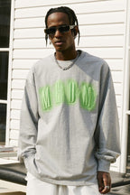 MEDM Neon Lights Logo Embroidered Long Sleeve Tee - COPPING THREADS - MEDM