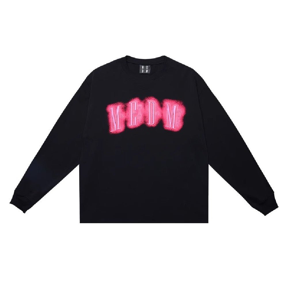MEDM Neon Lights Logo Embroidered Long Sleeve Tee - COPPING THREADS - MEDM