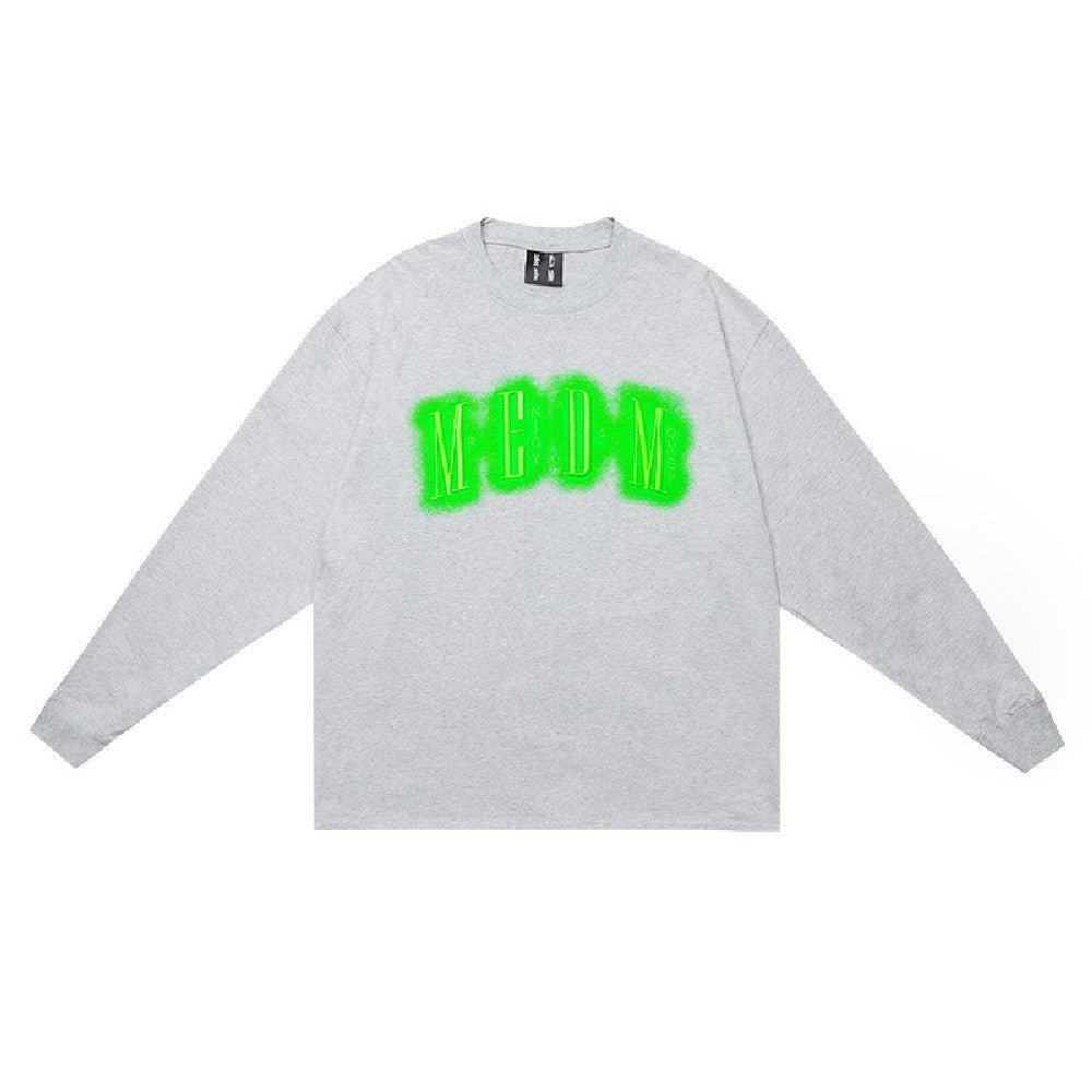 MEDM Neon Lights Logo Embroidered Long Sleeve Tee - COPPING THREADS - MEDM