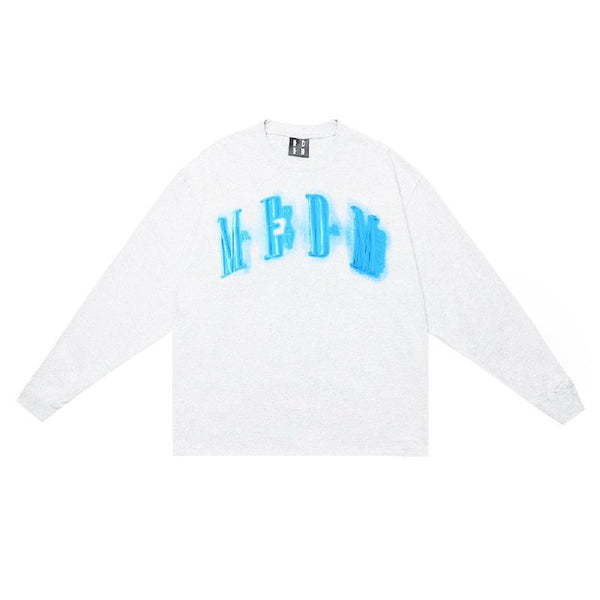 MEDM Neon Lights Logo Embroidered Long Sleeve Tee - COPPING THREADS - MEDM