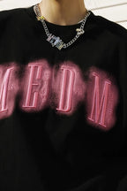 MEDM Neon Lights Logo Embroidered Long Sleeve Tee - COPPING THREADS - MEDM