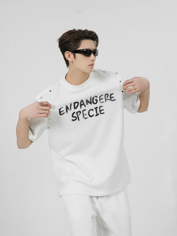 Metal Button Shoulder Pads Tee - COPPING THREADS - CT Select