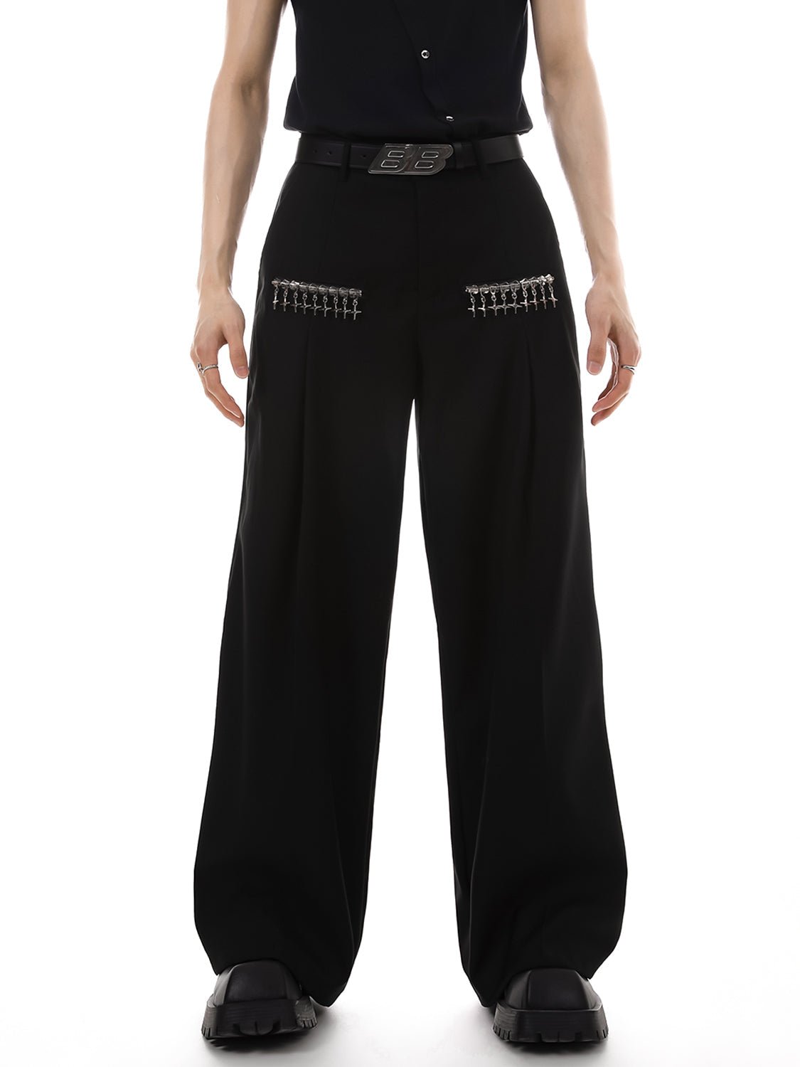 Metal Trim Straight Leg Trousers - COPPING THREADS - CT Select Main image