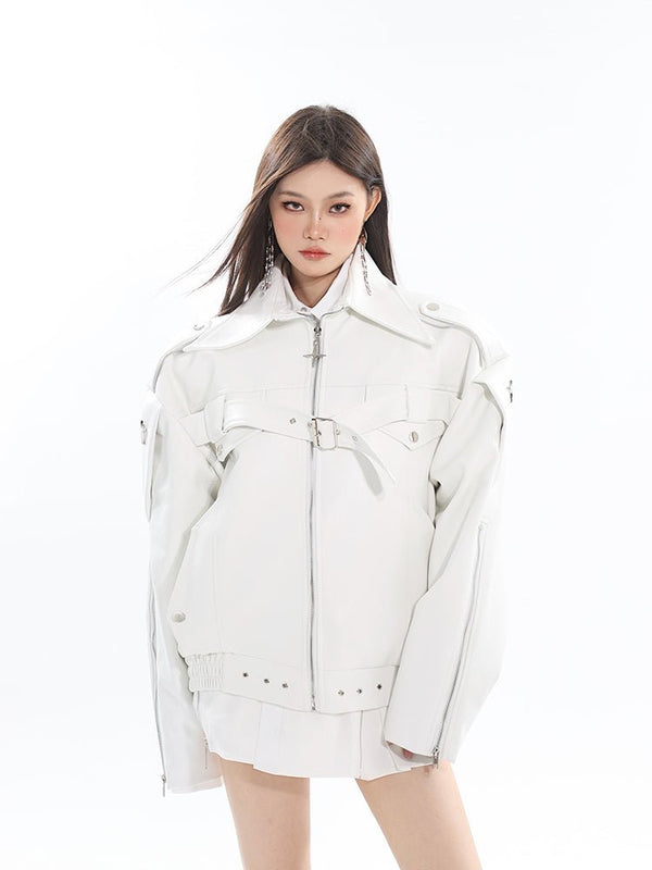 Minimalist Metallic Leather Jacket - COPPING THREADS - CT Select