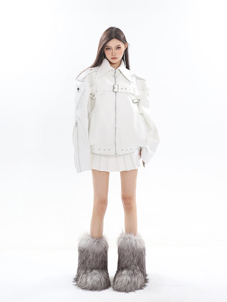 Minimalist Metallic Leather Jacket - COPPING THREADS - CT Select